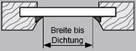 Messen bei Montage mit Klebeleisten direkt auf der Scheibe Dichtung größer 5mm