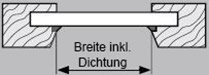 Messen bei Montage mit Klebeleisten direkt auf der Scheibe Dichtung kleiner 5mm