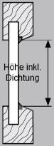 Messen bei Montage mit Klebeleisten direkt auf der Scheibe Dichtung kleiner 5mm