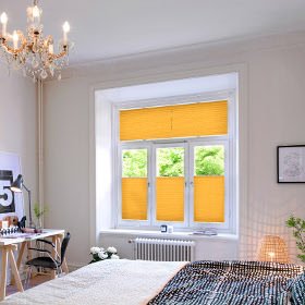 Wabenplissee im Schlafzimmer